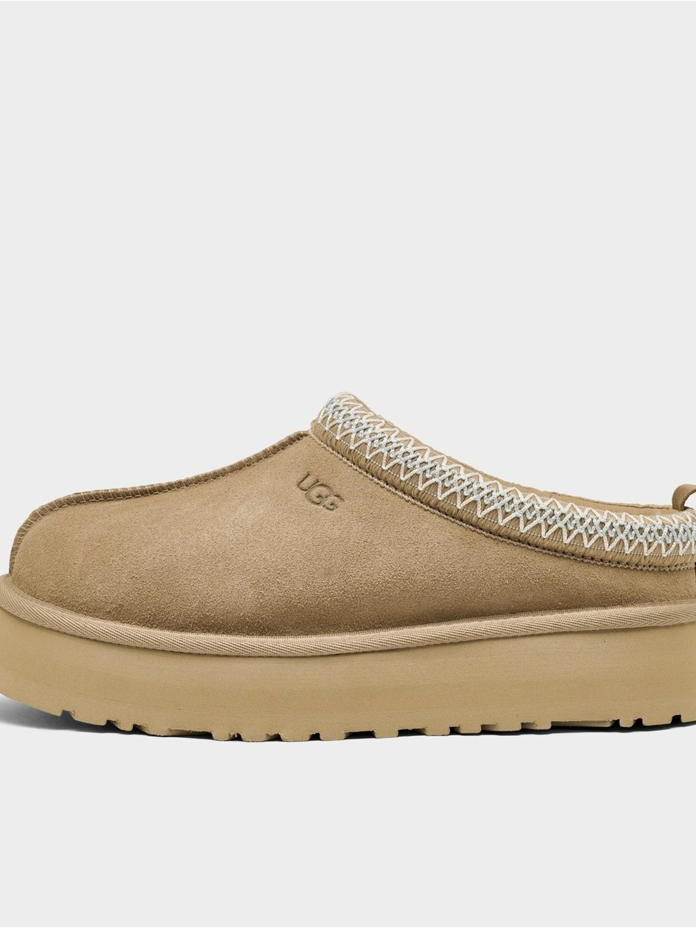 UGG Brand Women's Tazz II Braid Platform Slippers Shoes Sand Suede Size W 13